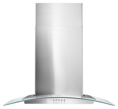 Whirlpool® 30" Concave Glass Wall Mount Range Hood
