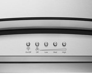 30" Convertible Glass Kitchen Ventilation Hood with Glass Edge LED Lighting