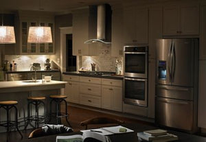 36" Convertible Glass Kitchen Range Hood with Quiet Partner Blower