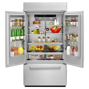 24.2 cu. ft. Built-In Panel Ready French Door Refrigerator with Platinum Interior Design