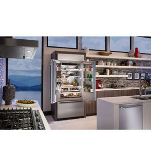 20.8 cu. ft. Built-In Panel Ready French Door Refrigerator with Platinum Interior Design