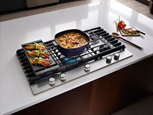 36" 5-Burner Gas Cooktop with Griddle