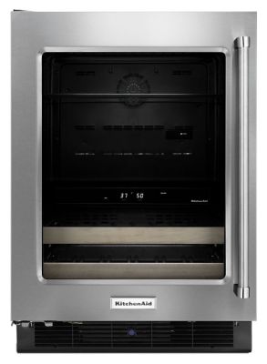 24" Beverage Center with Glass Door & Metal-Front Racks