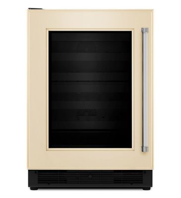 24" Panel Ready Wine Cellar with Glass Door & Wood-Front Racks