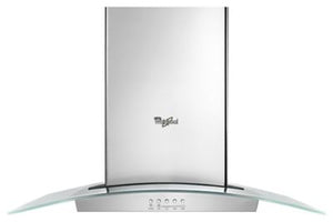 Whirlpool 36" Glass Island Kitchen Hood with Glass Edge LED Lighting