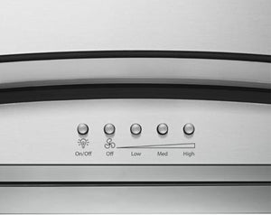 Whirlpool 30" Convertible Glass Kitchen Ventilation Hood with Glass Edge LED Lighting